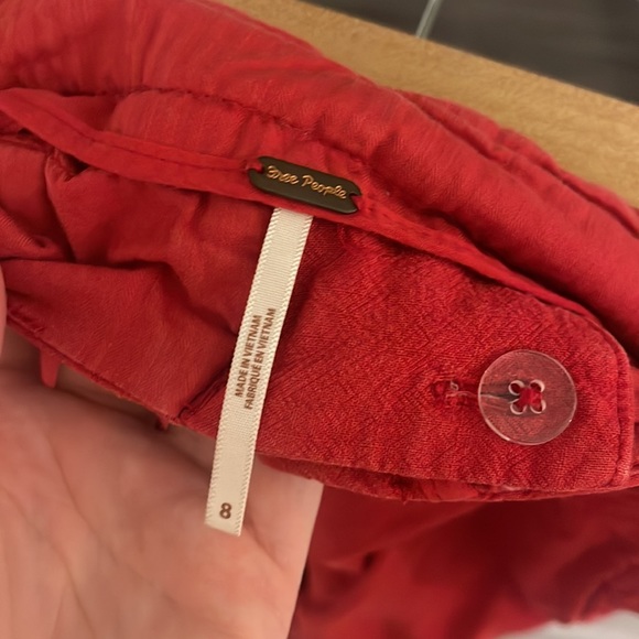 Free People Red Linen Pants - Picture 4 of 5